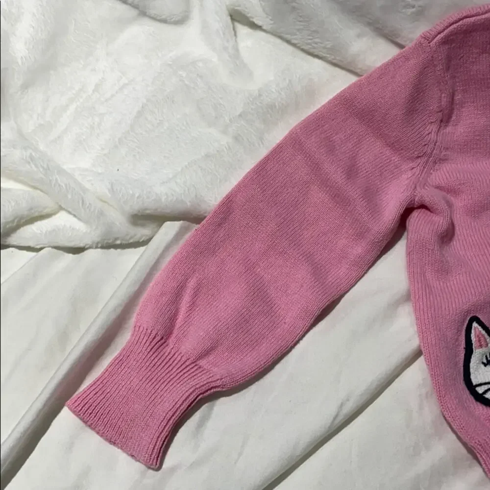 Gymboree 18-24 pink cat cardigan euc